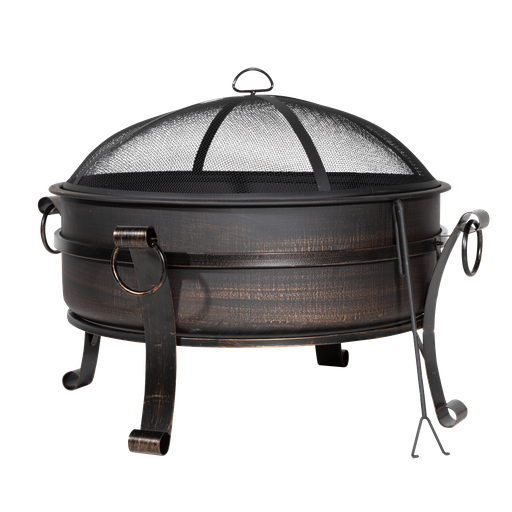 [DG42] Dellonda 76cm Deluxe 2-in-1 Outdoor Fire Pit & Coffee Table Antique Bronze Effect