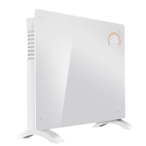 [DH138] Baridi Electric Glass Panel Heater, 1500W, Thermostat Controlled 24Hr 7 Day Timer, Wi-Fi Enabled, Remote Control, White