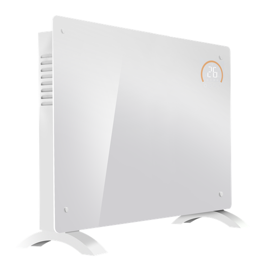 [DH140] Baridi Electric Glass Panel Heater, 2000W, Thermostat Controlled 24Hr 7 Day Timer, Wi-Fi Enabled, Remote Control, White