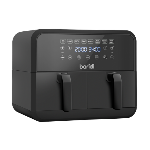 [DH172] Baridi Dual Zone Air Fryer with 8 Preset Functions 8L Capacity