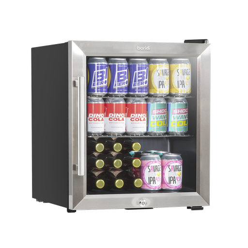 [DH75] Sealey Baridi Mini Tabletop Beer & Drinks Fridge 50L Capacity - Stainless Steel