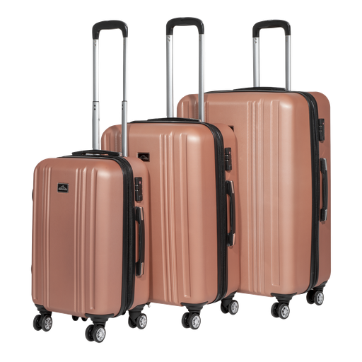 [DL125] Sealey Dellonda Lightweight ABS Luggage Set with TSA Lock - Rose Gold