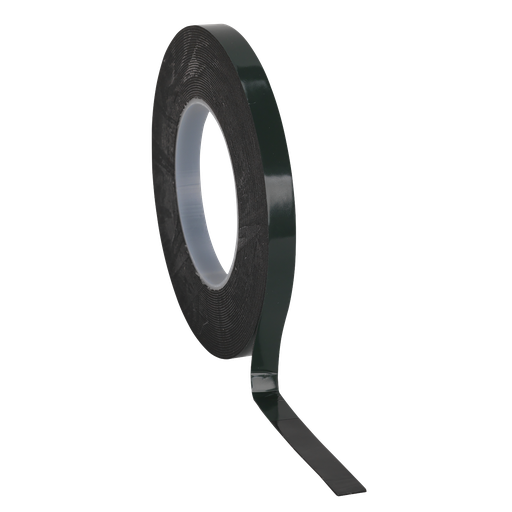 [DSTG1210] Sealey Double-Sided Adhesive Foam Tape 12mm x 10m - Green Backing