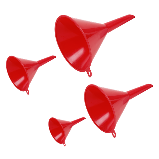 [F92] Sealey Economy Fixed Spout Funnel Set 4pc - Small