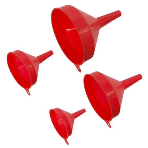 [F94] Sealey Economy Fixed Spout Funnel Set 4pc
