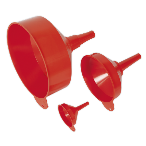 [F98] Sealey Fixed Spout Funnel Set 3pc