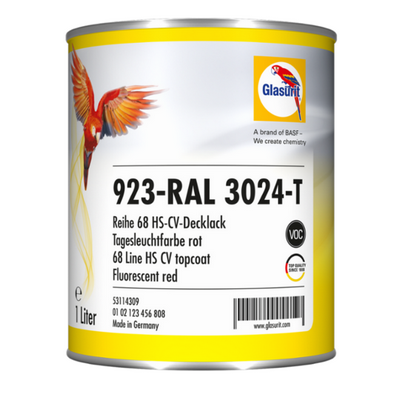 [GLA.53114309] 1ltr Glasurit 923-RAL3024 Daylight Paint Red (Each)