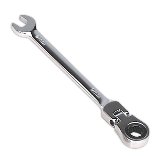[FHRCW08] Sealey Premier Flexi-Head Ratchet Combination Spanner 8mm
