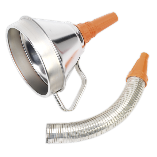 [FM16F] Sealey Metal Flexible Spout Funnel with Filter 160mm
