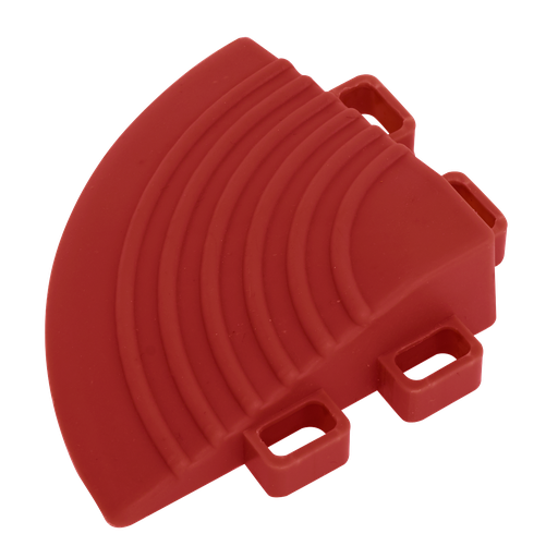 [FT3CR] Sealey Polypropylene Floor Tile Corners 60 x 60mm, Red - Pack of 4