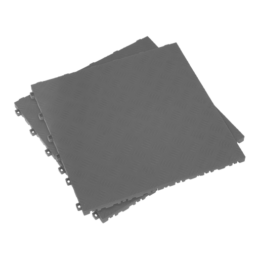 [FT3G] Sealey Polypropylene Floor Tile 400 x 400mm, Grey Treadplate - Pack of 9