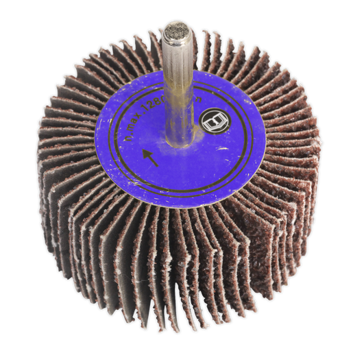 [FW402080] Sealey Ø40 x 20mm Abrasive Flap Wheel 6mm Shaft 80Grit
