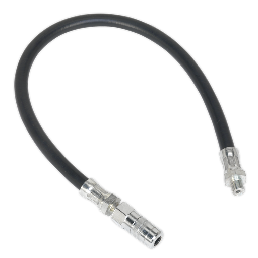 [GGHE450] Sealey Flexible Rubber Grease Gun Delivery Hose with 4-Jaw Connector 450mm 1/8"BSP Gas