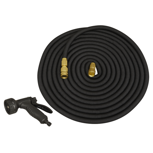 [GH15E] Sealey Ø17mm Expandable Garden Hose Black 15m Premium