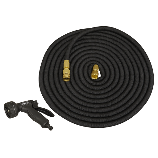 [GH30E] Sealey Ø17mm Expandable Garden Hose Black 30m Premium