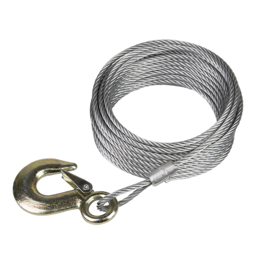 [GWEC12] Sealey Winch Cable/Wire Rope with Forged Hook 5.1mm x 10m 810kg Breaking Strength
