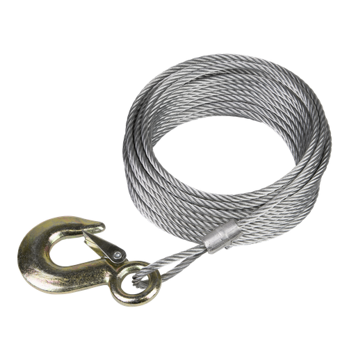 [GWEC20] Sealey Winch Cable/Wire Rope with Forged Hook 5.1mm x 10m 1350kg Breaking Strength