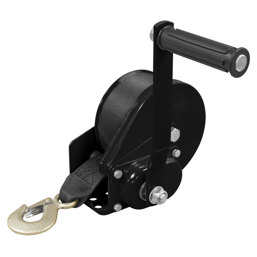 [GWW1200B] Sealey Geared Hand Winch with Brake & Webbing 540kg Capacity