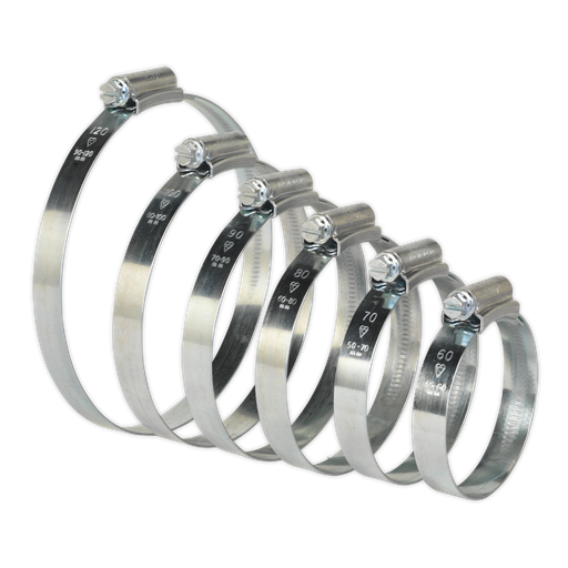 [HCJ26A] Sealey HI-GRIP® Zinc Plated Hose Clip Assortment 45-160mm 26pc