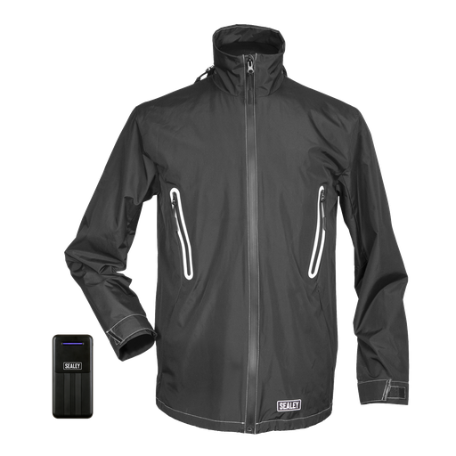 [HJ03KIT] Sealey 5V Heated Rain Jacket with Power Bank 10Ah - Large