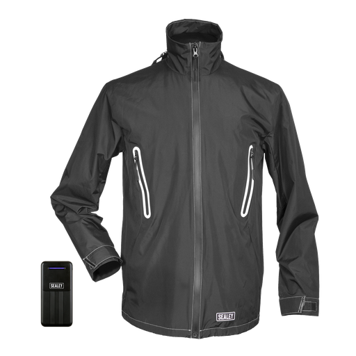 [HJ06KIT] Sealey 5V Heated Rain Jacket with Power Bank 20Ah - Medium