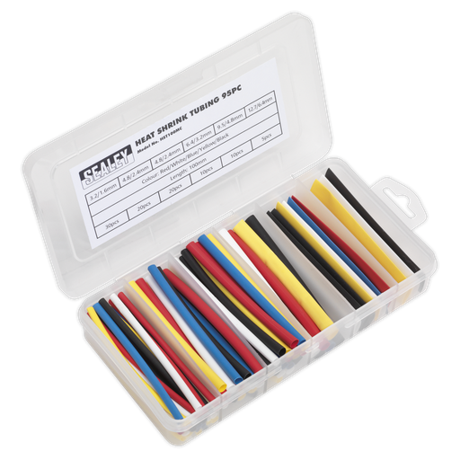 [HST100MC] Sealey Heat Shrink Tubing Assortment 100mm 95pc - Mixed Colours
