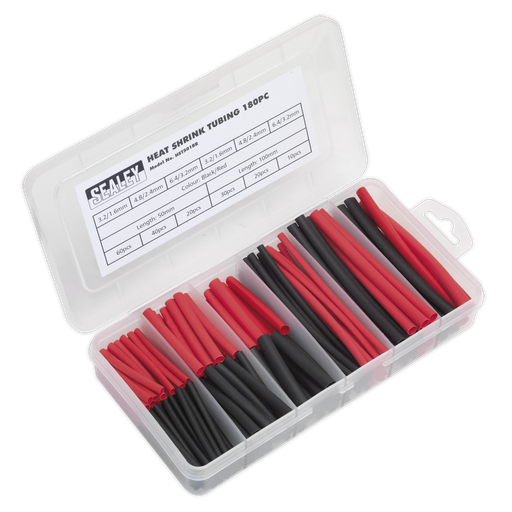 [HST501BR] Sealey Heat Shrink Tubing Assortment 50 & 100mm 180pc - Black & 
