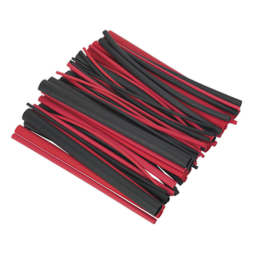 [HSTAL72BR] Sealey Adhesive Lined Heat Shrink Tubing Assortment 200mm 72pc - Black & Red
