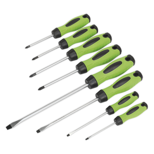 [HV001] Sealey Premier Screwdriver Set 8pc - Hi-Vis Green