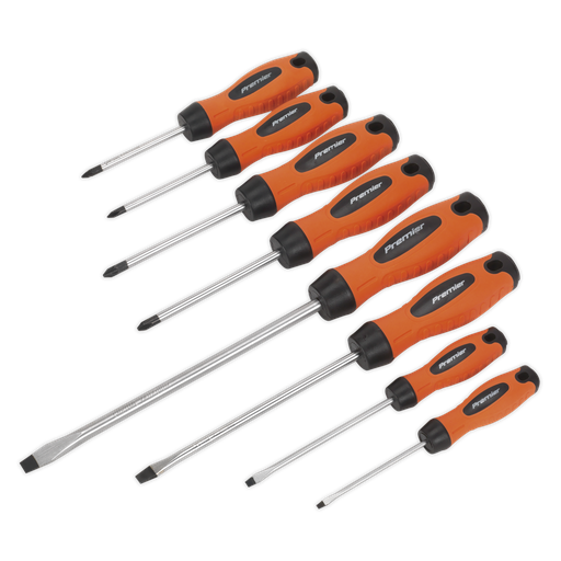 [HV003] Sealey Premier Screwdriver Set 8pc - Hi-Vis Orange