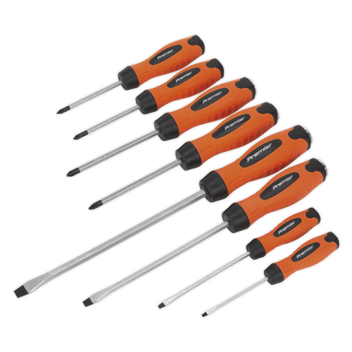 [HV004] Sealey Premier Hammer-Thru Screwdriver Set 8pc - Hi-Vis Orange