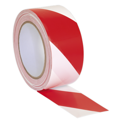 [HWTRW] Sealey Hazard Warning Tape 50mm x 33m - Red/White