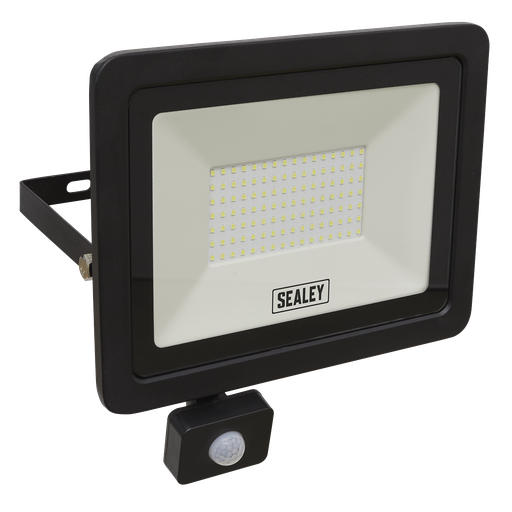 [LED115PIR] Sealey Extra-Slim Floodlight with PIR Sensor 100W SMD LED