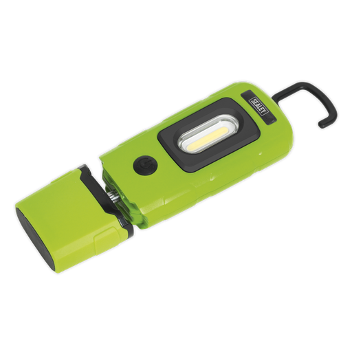 [LED3601G] Sealey Rechargeable 360° Inspection Light 3W COB & 1W SMD LED - Green
