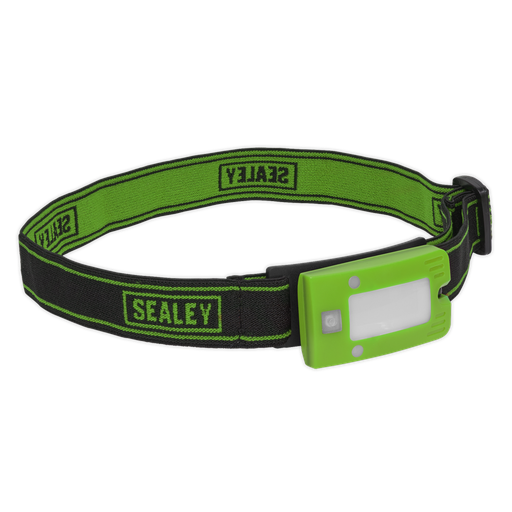 [LED360HTG] Sealey Rechargeable Head Torch with Auto-Sensor 2W COB LED - Green