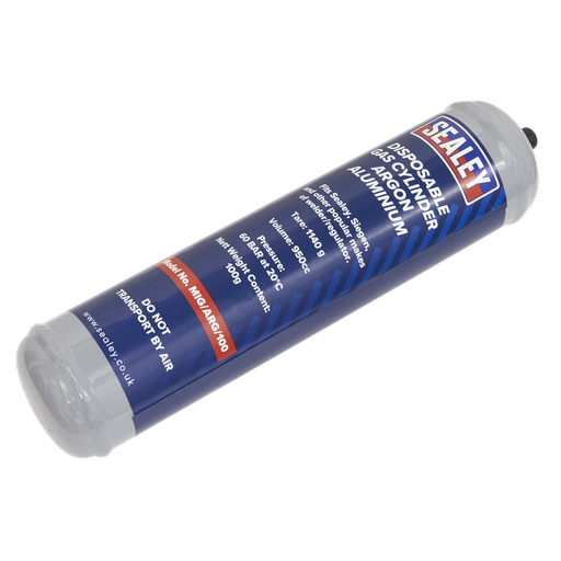 [MIG/ARG/100] Sealey Disposable Argon Gas Cylinder 100g