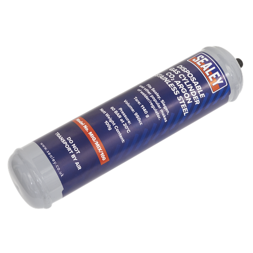 [MIG/MIX/100] Sealey Disposable Carbon Dioxide/Argon Gas Cylinder 100g