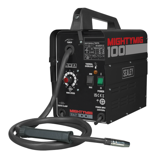 [MIGHTYMIG100] Sealey Gasless MIG Welder 100A 230V