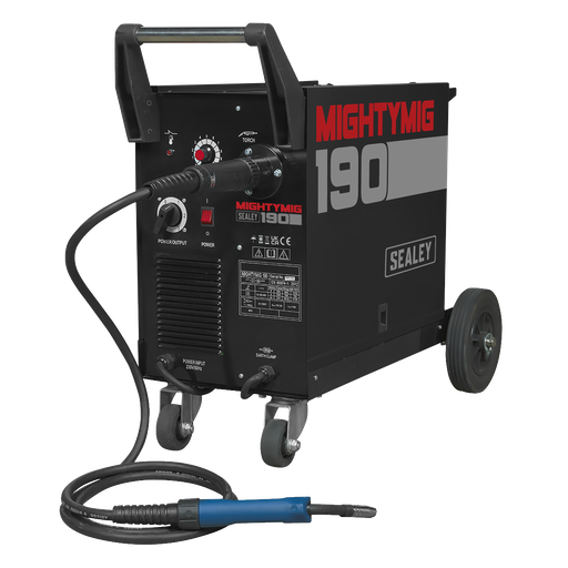 [MIGHTYMIG190] Sealey Professional Gas/Gasless MIG Welder with Euro Torch 190A