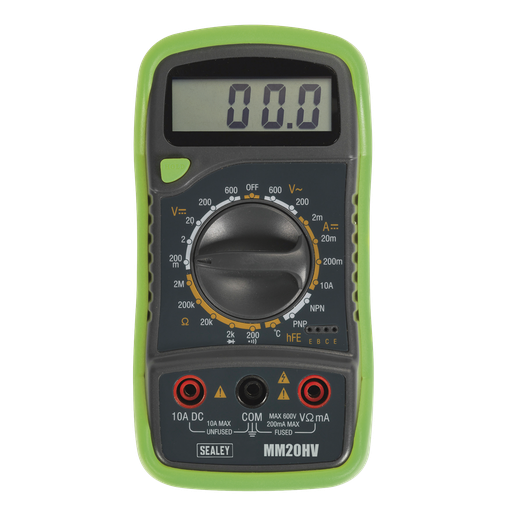 [MM20HV] Sealey 8-Function Digital Multimeter with Thermocouple - Hi-Vis Green