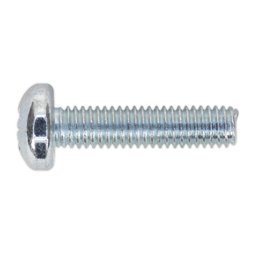 [MSP625] Sealey Zinc Plated Pan Head Pozi Machine Screw M6 x 25mm, DIN 7985Z - Pack of 50