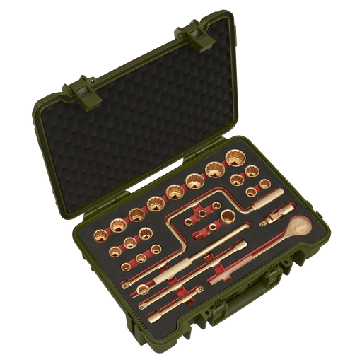 [NS039] Sealey Premier Non-Sparking Socket Set 1/2"Sq Drive 31pc