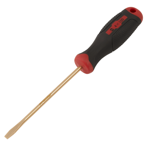 [NS093] Sealey Screwdriver Slotted 4 x 100mm - Non-Sparking