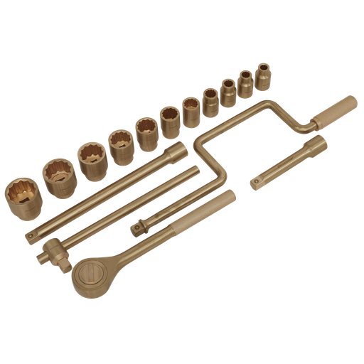 [NS124] Sealey Premier Non-Sparking Socket Set 1/2"Sq Drive 17pc