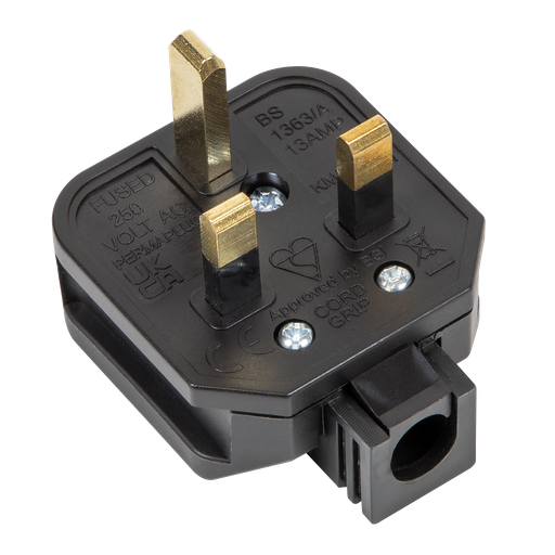 [PL/13/3S] Sealey 13A Heavy-Duty Plug - Black