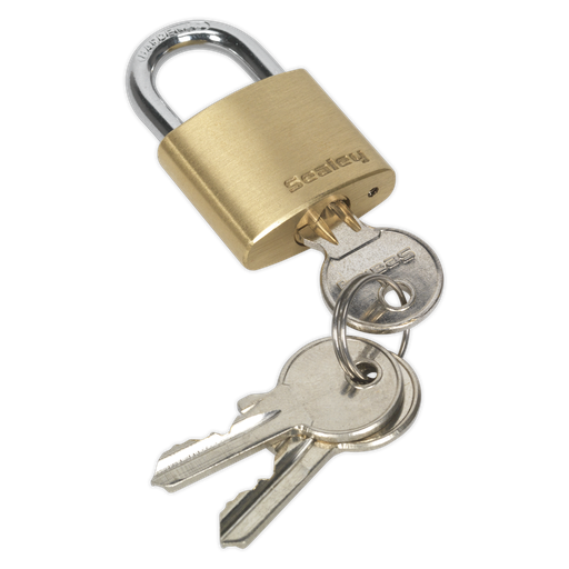 [PL100] Sealey Brass Body Padlock 30mm