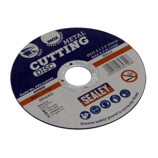[PTC/115CET] Sealey 115 x 1.2mm Cutting Disc 22mm Bore