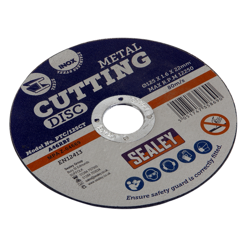 [PTC/125CT] Sealey 125 x 1.6mm Cutting Disc 22mm Bore
