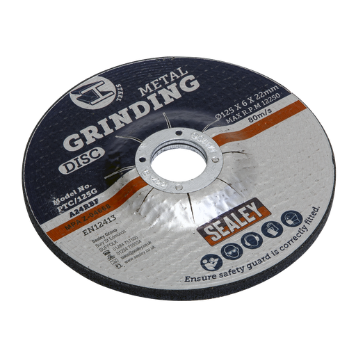 [PTC/125G] Sealey 125 x 6mm Grinding Disc 22mm Bore