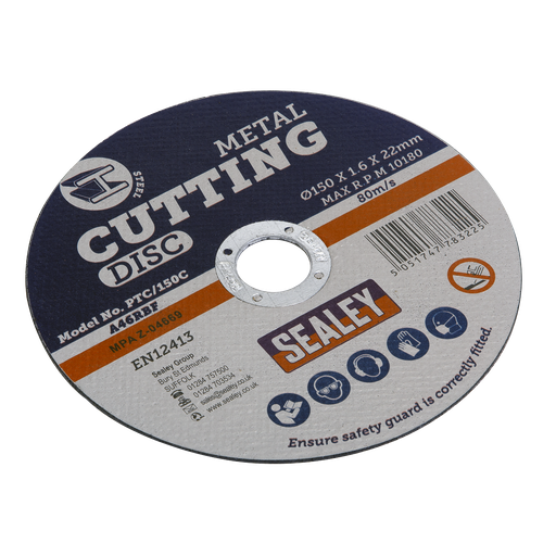 [PTC/150C] Sealey 150 x 1.6mm Cutting Disc 22mm Bore